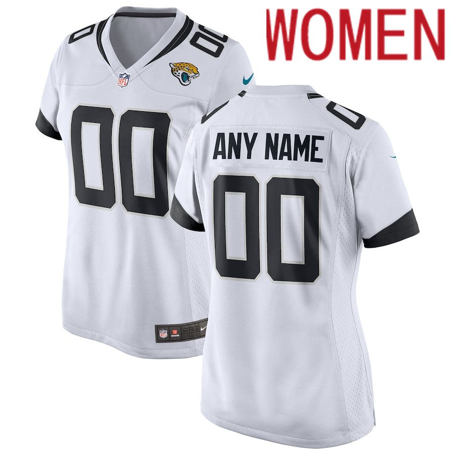Cheap Women Jacksonville Jaguars Nike White Custom Game NFL Jersey